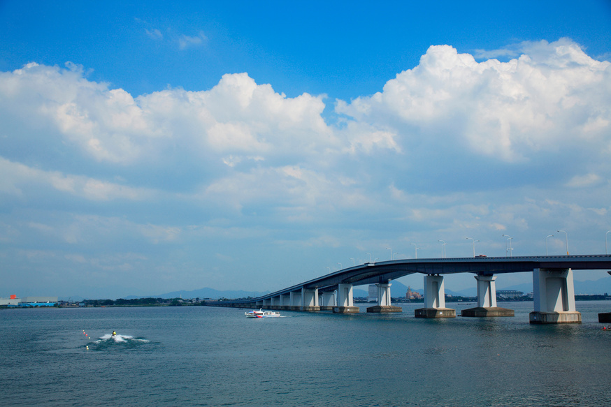 Summer Biwako Ohashi bridge