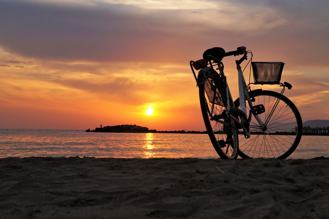 Parked Bicycle by the Shore